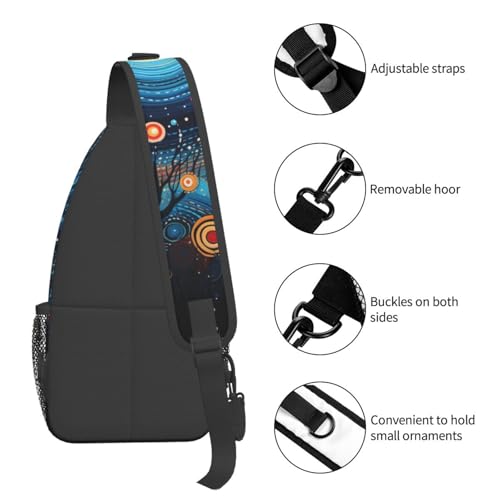 Bolso bandolera Art Cosmic Tree para mujer y hombre miniatura 5