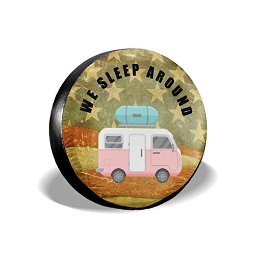 Deaowangluo Spare Tire Cover Jeep We Sleep Around Trailer Truck RV SUV Covers