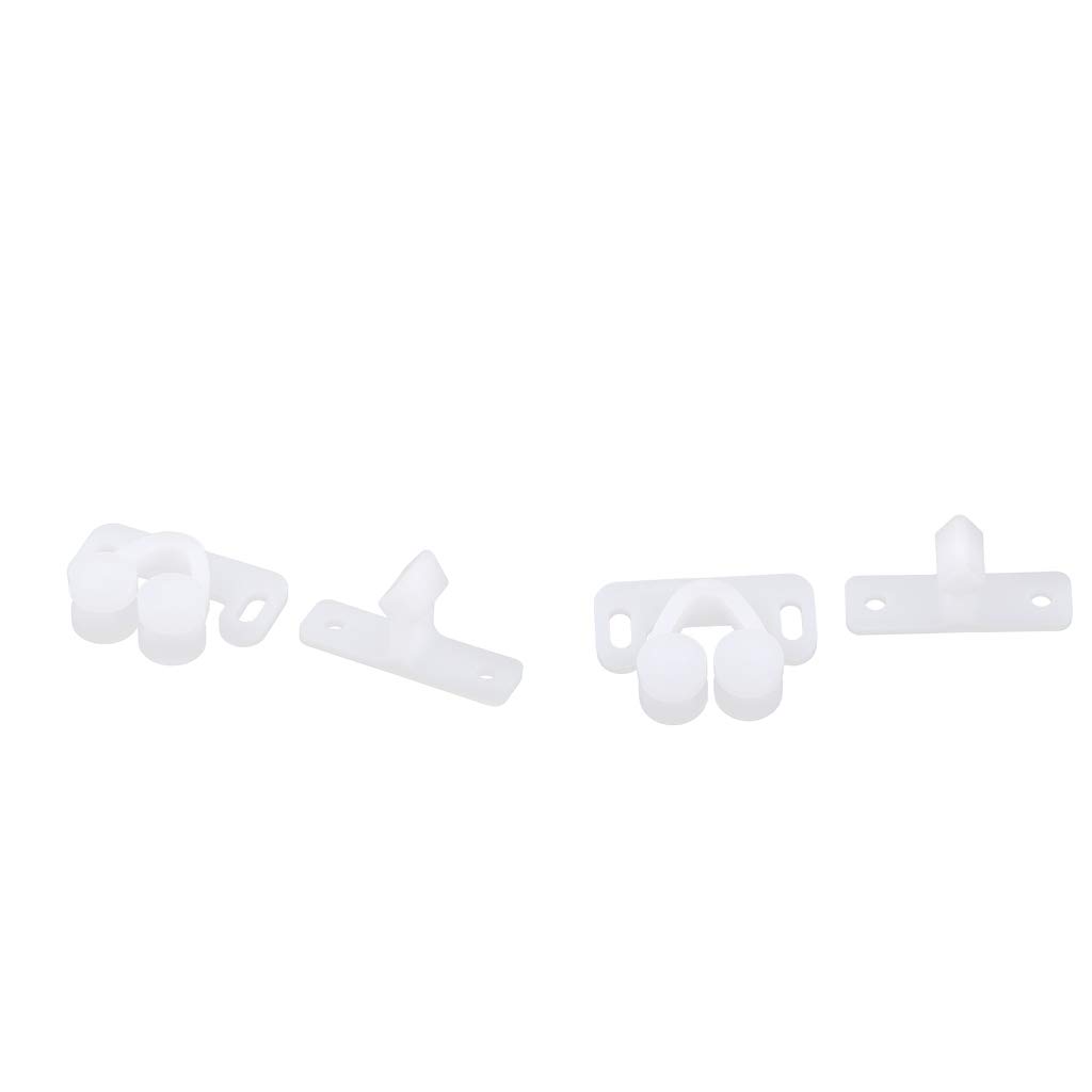 Kesoto White 2 Pack Of Plastic Tension Roller Catch Latch For Marine Boat Rv Caravan Cupboard Cabinet Closet Doors