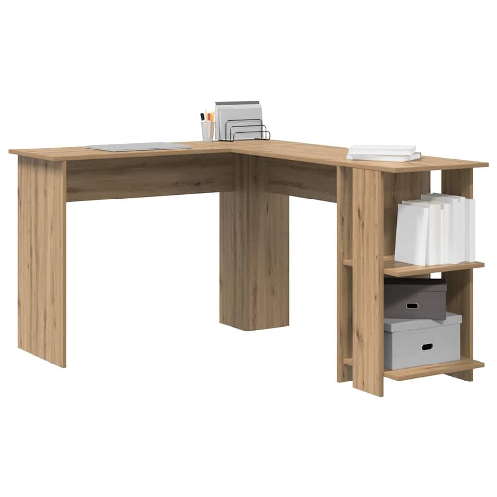 vidaXL Eckschreibtisch mit Stauraum – Artisan-Eiche
