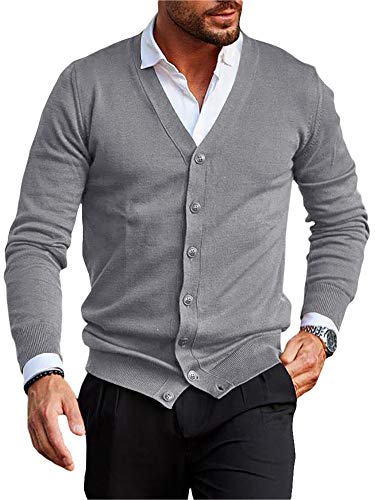 Cárdigan de punto para hombre Runcati camisa chaqueta ligera gris de punto transpirable