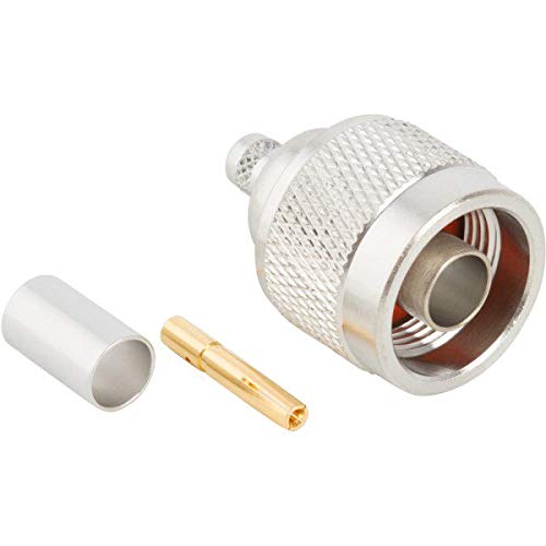 172135RP, RF Connector - N Type Straight Crimp Plug for RG-8X LMR-240 50 Ohms Reverse Polarized (5 Items)