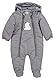 Sterntaler Unisex Kinder Overall Baby Overall Gesteppt mit Kapuze Eisbär Elia, Rauchgrau, 56