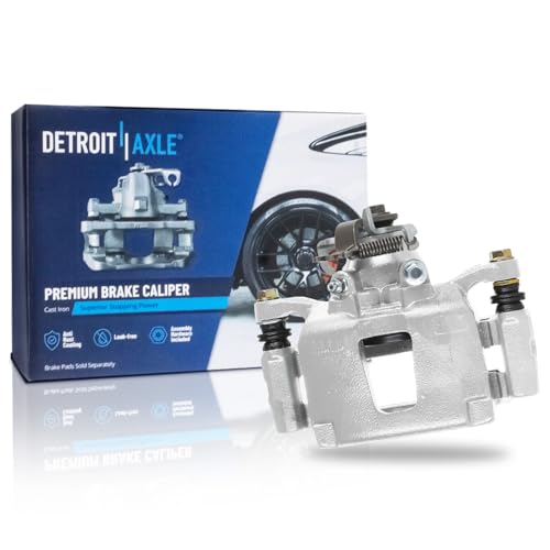 Image of Detroit Axle - Rear Left Brake Caliper for 2012-2016 Chrysler Town & Country 2012-2020 Dodge Grand Caravan 2014-2015 Ram C /V, Driver Side Brake Caliper with Bracket Replacement