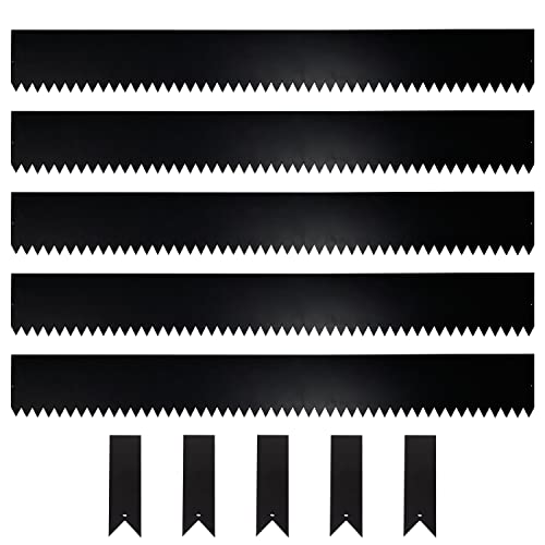FEBTECH - Metal Edging for Landscaping - 48 Inch x 6 Inch Black Straps Pack of 5 Pieces for Grass Edging, Outdoor Garden Border, Landscape Edging,Garden Fence, Lawn Edging and Landscape Border No Dig