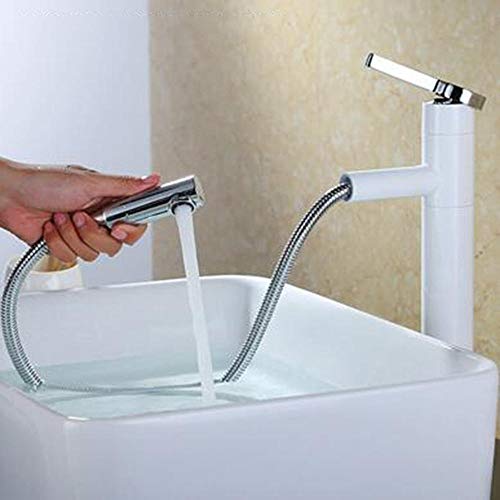 Mitigeur de lavabo de salle de bains noir rotatif chaud froid