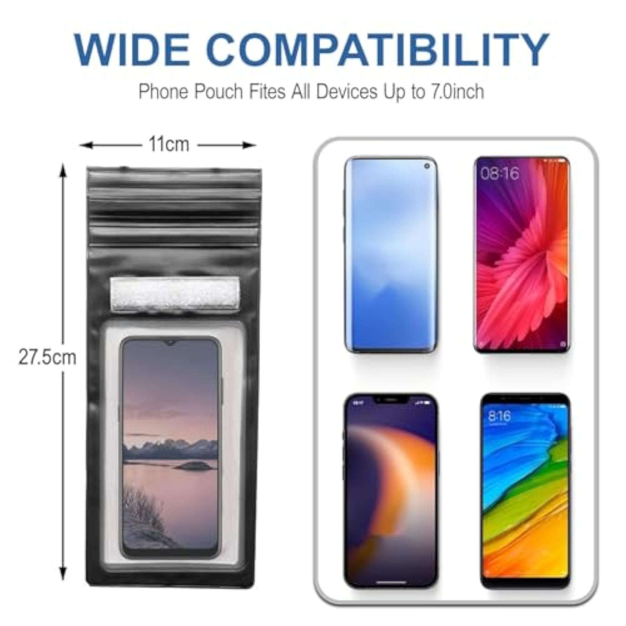 Universal Waterproof Mobile Pouch Cover with HD Clarity