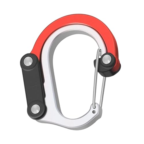 Hengshitong Locking Carabiner, D-Shaped Carabiner, 360°Multifunctional Aluminum Alloy Hanging Buckle, Outdoor Travel Camping Carabiner, Used for Outdoor, Fishing, Hiking, Travel, Red S