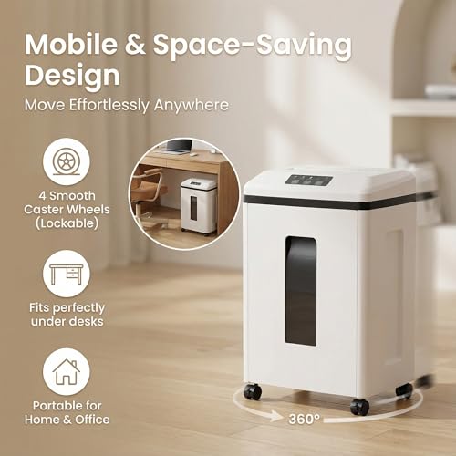 Trishintage Heavy Duty Paper Shredder: 7 Sheets P-7 Ultra Micro-Cut 3/64''*5/64'' Shreds Credit Cards & CDs 30 Min Continuous Run 6-Gallon Bin High-Security Commercial for Home Office Business Bank by Trishintage - Image 7