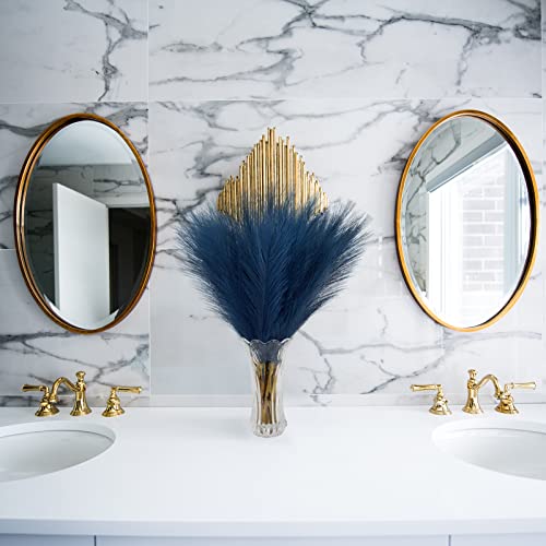 Vierena 12 Pcs Faux Pampas Grass Decor 18" Fake Pompous Grass Small Artificial Pompas Floral For Vase Home Boho Decor (Blue) #TOP6