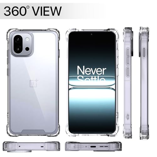 Image of Amazon Basics Back Cover for OnePlus 13s 5G PC + TPU Clear Transparent Raised Edges Shockproof Protective Phone Bumper Case(Transparent)