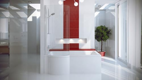Duschbadewanne Ecolam Inspiro 150×70 cm mit Schürze links im Set