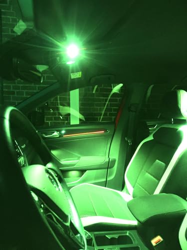Iluminación interior LED verde para Ford Mondeo 07 BA7 kit de 10 bombillas Onwomania