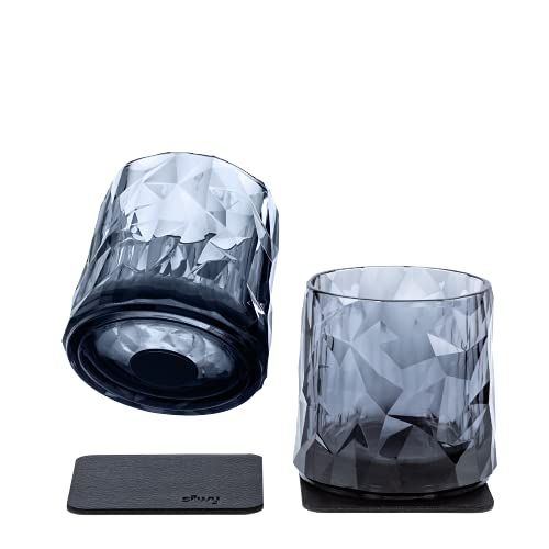 silwy® Verres en plastique magnétiques de haute technologie, nano gel pads métalliques inclus - verres de camping antidérapants, accessoires pour bateaux et yachts (tumbler // grey // 0,25 l) Cover