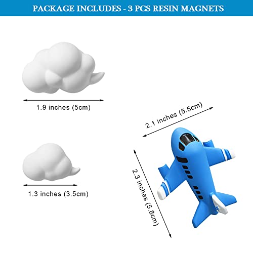 Imán de Refrigerador Avión y Nubes, Set 3 Piezas miniatura 6