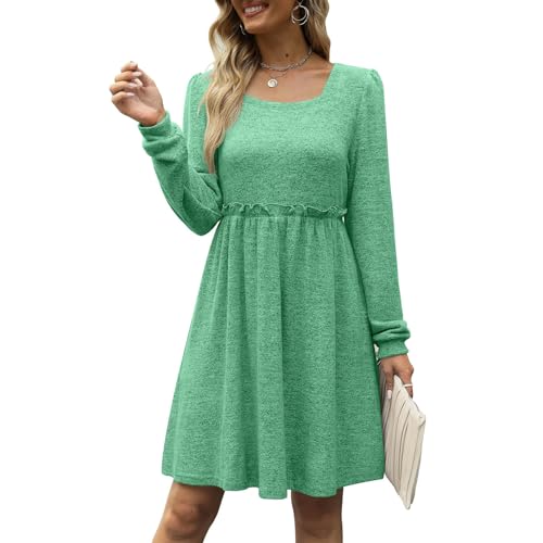 Robe carrée confortable à taille élastique pour silhouette XL