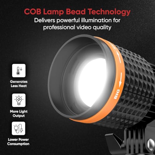 Image of Kodak V60 Video Light Slim Design with Adjustable Color Temp 3200K-5500K|90CRI |4 Different Color Filters|Battery Power Indicator|Angle Adjustment Knob|Ideal for Photography & Videography|60 Watt