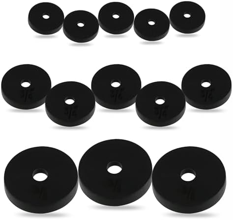 G4GADGET 13 Pack Rubber Tap Washers – Assorted Sizes (3/8", 1/2", 3/4") – Durable Flat Rubber Washers for Bathroom & Kitchen Sink, Faucet, Shower Head, and Plumbing Repairs