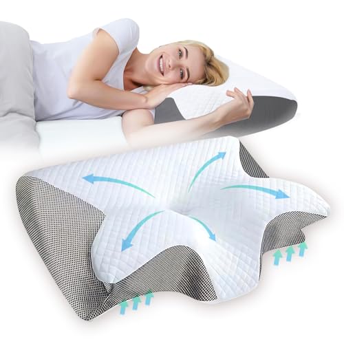 Tarleys Almohada Cervicales y Cuello - Almohada Viscoelastica Antironquido Ergonómica con Espuma de...