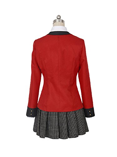 Boermee Womens Anime Yumeko Jabami Cosplay Costume Jk Sailor Dress Full Set (S, Red) #TOP2