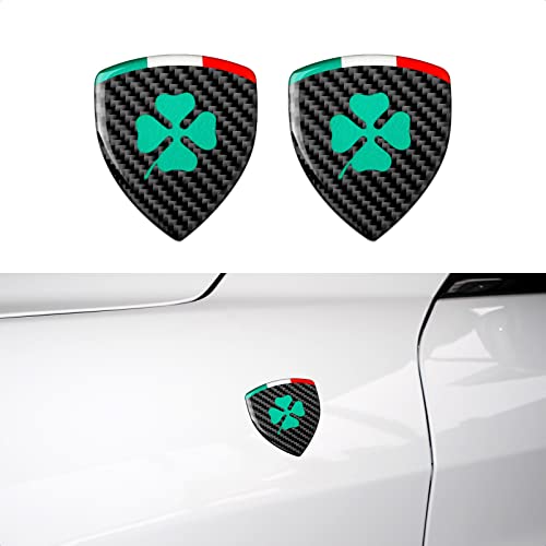 Lot de 2 autocollants universels compatibles avec Alfa Romeo 147 GT Brera 155 156 159 166 Giulia Mito Giulietta Spider 3D Badges Cover