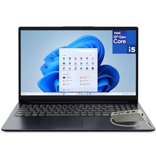 Lenovo 15.6' Touchscreen Laptop Computer for Home and Business, 13th Gen Intel 10-Core i5-1334U, 8GB DDR4 RAM, 128GB PCIe SSD, FHD Display, WiFi 6, Bluetooth, Abyss Blue, Windows 11 Home, Type-C HUB