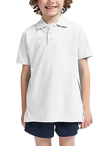 Image of Hat and Beyond Youth Polo Shirts Uniform Plain Button Short Sleeves Boys Girls Casual Kids