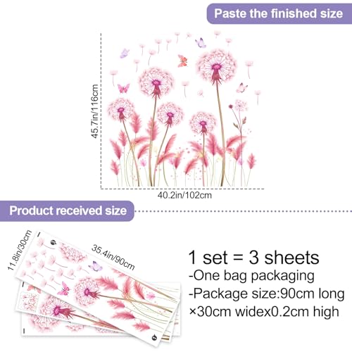 Vinilos Decorativos con Flores Acuarela Grandes Rosas y Mariposas miniatura 2