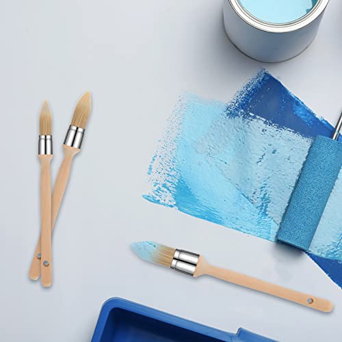 4 Pieces Trim Paint Brush Edge Painting Tool With Wooden Handle Painting Tool Round Small Trim Brush Corner Paint Brush For Sash Baseboards House Wall Edges And Art Supplies, 4 Sizes Multicolor #TOP5