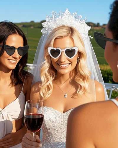 Bride to Be Heart Sunglasses - 8 Pack | Bachelorette Party Favors, Bridal Shower Bridesmaids Proposal Gifts4