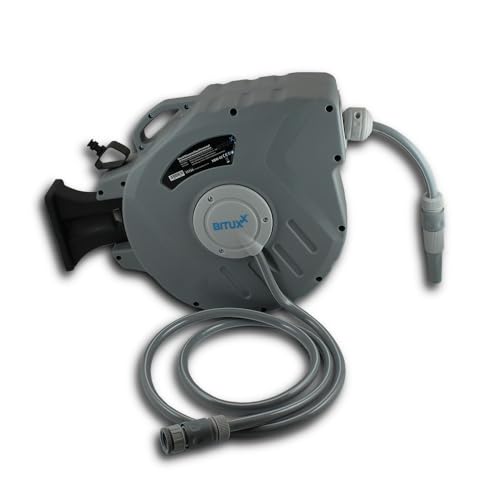 Bituxx Wand Wasser Schlauchtrommel Schlauchaufroller Wasserschlauchaufroller Schlauchbox Automatik (20 m)