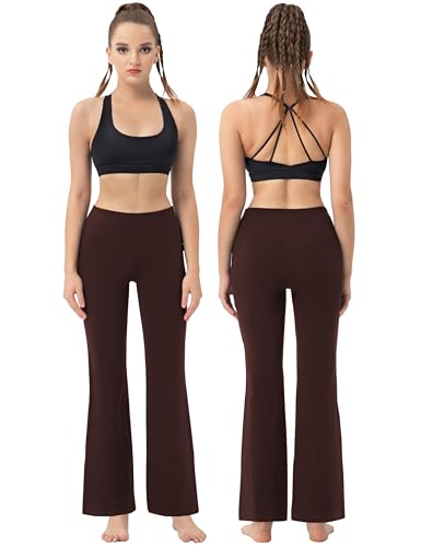 Image of BUBBLELIME 29 inch /31 inch /33 inch /35 inch /37 inch 3 Styles Women's High Waist Bootcut Yoga Pants Basic /Side Pockets Tummy Control Workout Flared