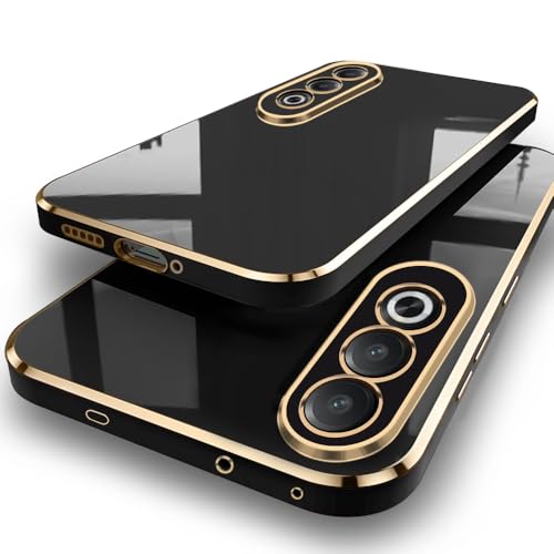 Image of TheGiftKart Luxurious Golden-Plated Back Cover Case for OnePlus Nord CE 4 5G | Raised Lips for Camera & Screen Protection | Shockproof Design | Stylish Back Cover for OnePlus Nord CE4 5G (TPU, Black)
