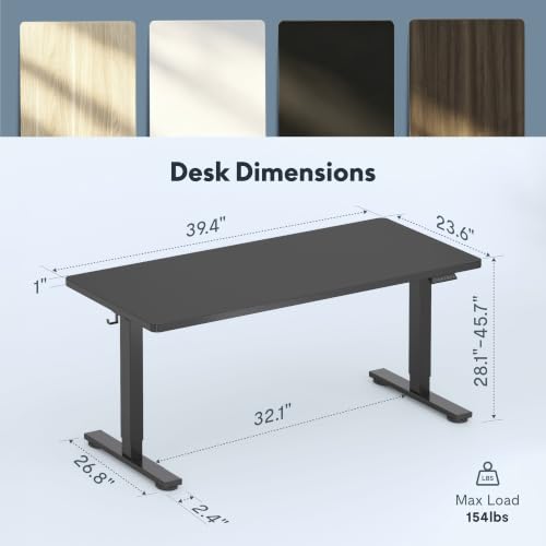 Image of FLEXISPOT 40 inchx24 inch Electric Standing Desk, Black