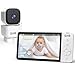 GHB Babyphone mit Kamera 5 Zoll 720p 350° Rotation 5000mAh VOX-Modus Digitalzoom Nachtsicht Gegensprechen Temperaturanzeige