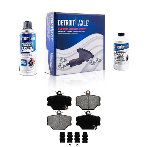 Image of Detroit Axle - Front Brake Pads for 2005-2016 Smart Fortwo Ceramic Brake | Pads w /Hardware 2006 2007 2008 2009 2010 2011 2012 2013 2014 2015 Replacement