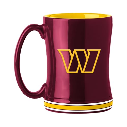 FANMATS NFL Washington Commanders 14 oz Relief Coffee Mug — 14 Fluid Ounces | Ceramic | Sculpted 3D Logo | Team Color | Great Gift
