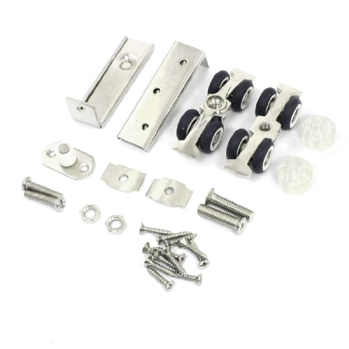 Aexit 2 Piezas Herraje y Cerraduras para Puerta Rueda Deslizante de Plástico 22mm de Diámetro, Polea para Ventana y Puerta Plegable miniatura 1