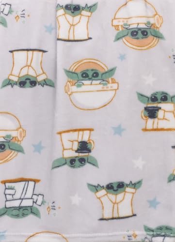 Image of Star Wars Grogu Cutest in The Galaxy Cream, Green, and White Super Soft Baby Blanket