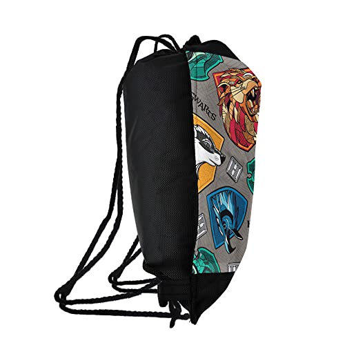 LOGOVISION Harry Potter Styized House Crests Drawstring Backpack Sports Bag Sackpack 17" x 13", Perfect for Gym, Yoga or Practice2
