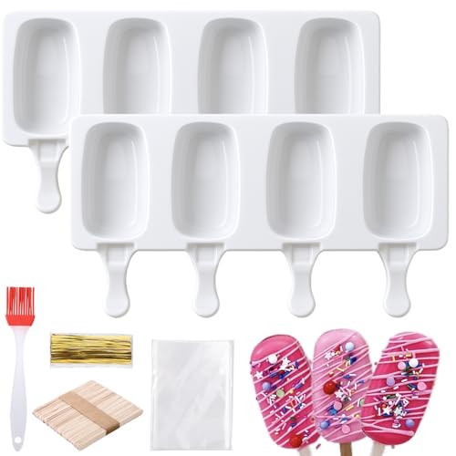 Juome Cake Pop Mold Kit Cakesicle Molds Silicone with Wooden Sticks & Bags