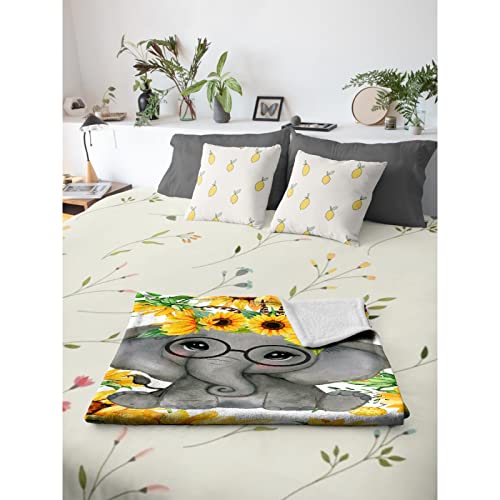 Grass Elephant Blanket Super Soft Lightweight Throw Comfy Fluffy Quilt For Bed Sofa All Seasons Warm 40"X30" Extra Small For Pets Toddler #TOP6