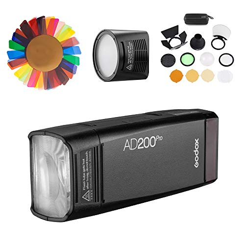 Kit de acessórios de cabeça redonda GODOX AD200Pro com H200R e AK-R1, 200Ws 2.4G estroboscópio de fl