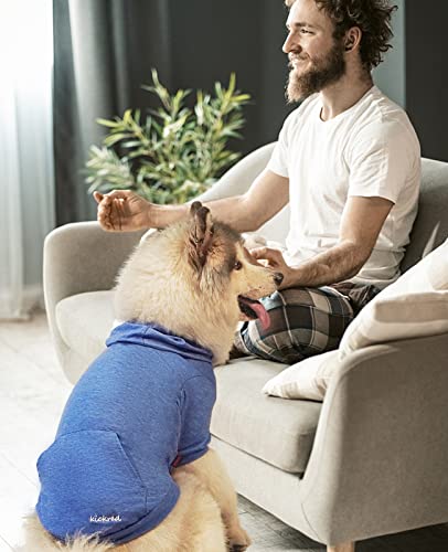 Kickred 2 Pieces Basic Cotton Dog Hoodie Sweater, Soft Pet Clothes Dog Sweatshirts, Dog Outfit Coat Pullover With Pocket And Leash Hole For Small Medium Large Dogs, L #TOP6