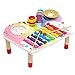 Set di Strumenti Musicali per Bambini|Xilofono per Bambini con Tamburo, Sonaglio, Nacchere ecc Giocatollo in Legno Musicali Set Regalo di Compleanno per Ragazze (10 Pezzi)