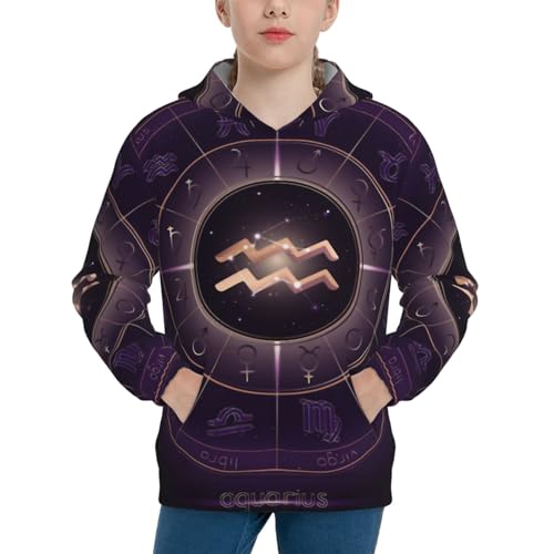 Aquarius Boy, Girls Sports Shirt Youth Pullover Fashion Hooded Sweatshirt3