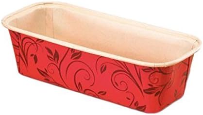 675 Piece Paper Baking Loaf Pan, , 6.2" L x 2.2" W x 2" H, Red