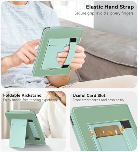 Image of MoKo Magnetic Case for 7 inch /6.8 inch Kindle Paperwhite 12th /11th Gen, Agave Green