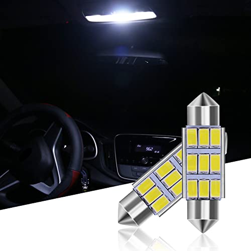 Timnas 4 Pack Led Car Bulb Kit Set, 41Mm 6000K Pure White Bright License Plate Light, Auto Led Double-Tip Light, For Car Interior Lights, Map Dome Lights, Trunk Led Lights Replacement #TOP2