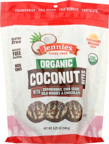 JENNIES, CCNUT BITES, OG2, CRAN GOJI, Pack of 6, Size 5.25 OZ - No Artificial Ingredients Gluten Free Wheat Free Yeast Free 95%+ Organic image 5